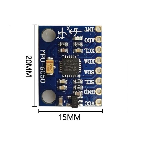 MPU-6050 3 Axis Accelerometer Gyroscope Sensor Module 16Bit AD Converter Data Output IIC I2C back